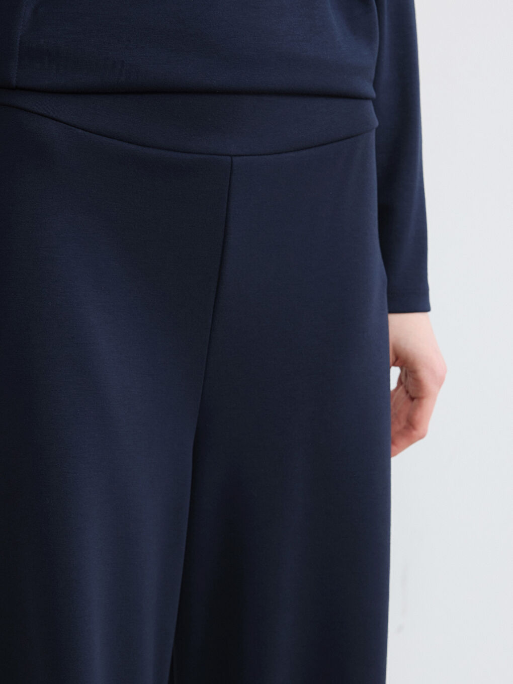 Lacivert Beli Lastikli Soft Touch Kadın Eşofman Altı-2