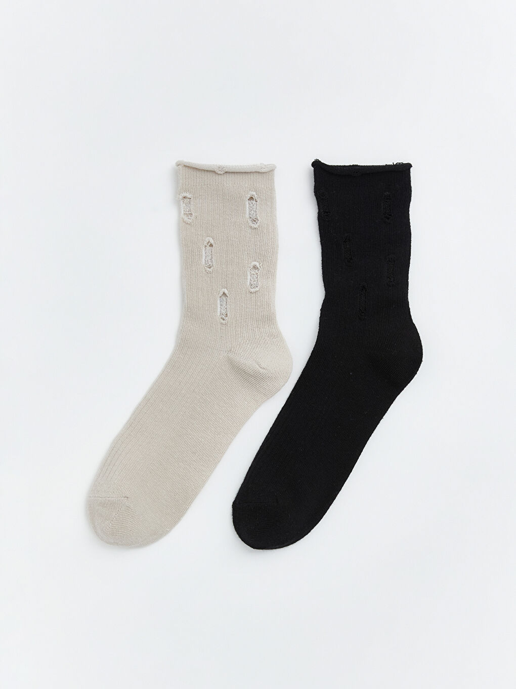 Ripped Detail Women's Ankle Socks 2 Pack