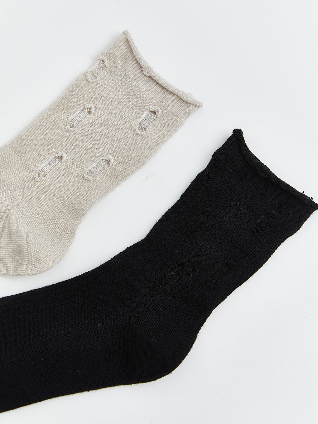 Ripped Detail Women's Ankle Socks 2 Pack-1