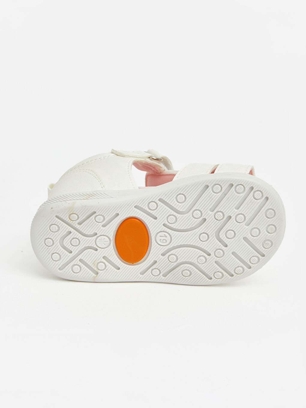 Bej Deri Görünümlü Kız Bebek Sandalet-3