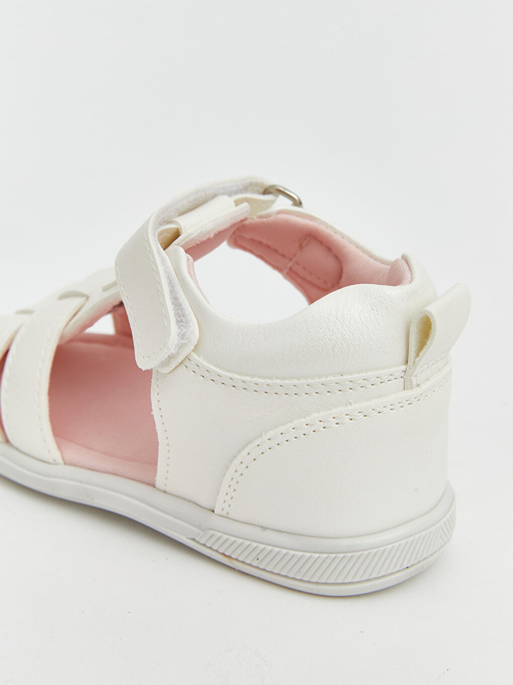 Bej Deri Görünümlü Kız Bebek Sandalet-4