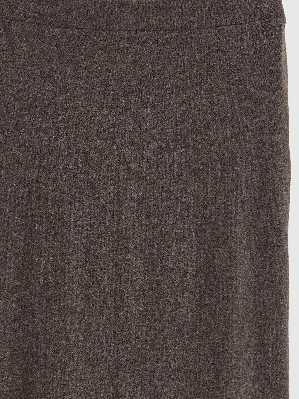 Kahverengi Beli Lastikli Yırtmaçlı Triko Etek-2