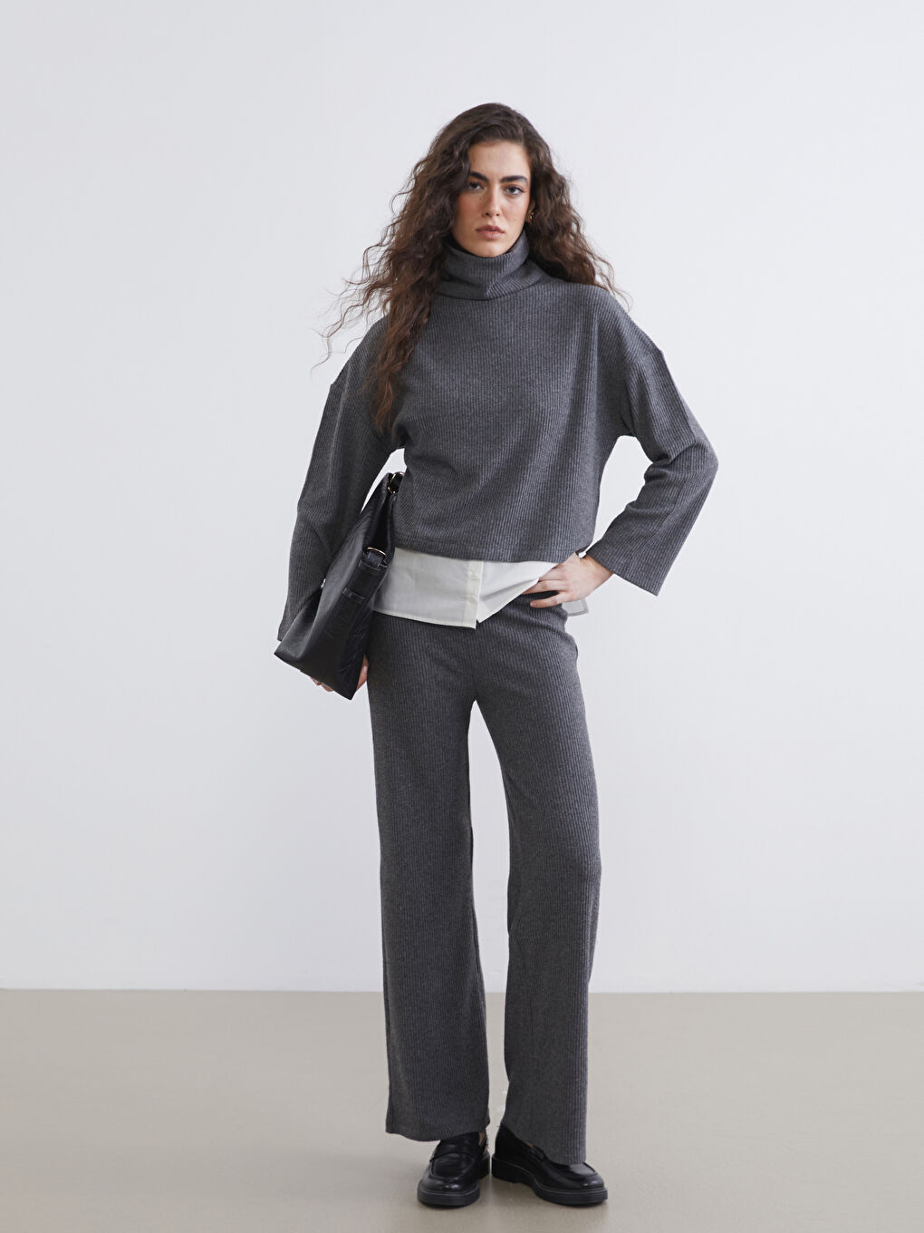 Women's Turtleneck Knit Sweater-2