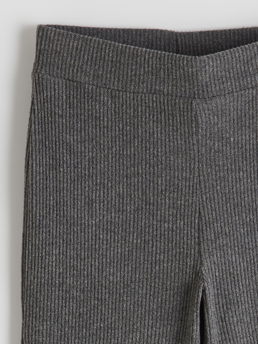 Antrasit Beli Lastikli İspanyol Paça Kadın Pantolon-5