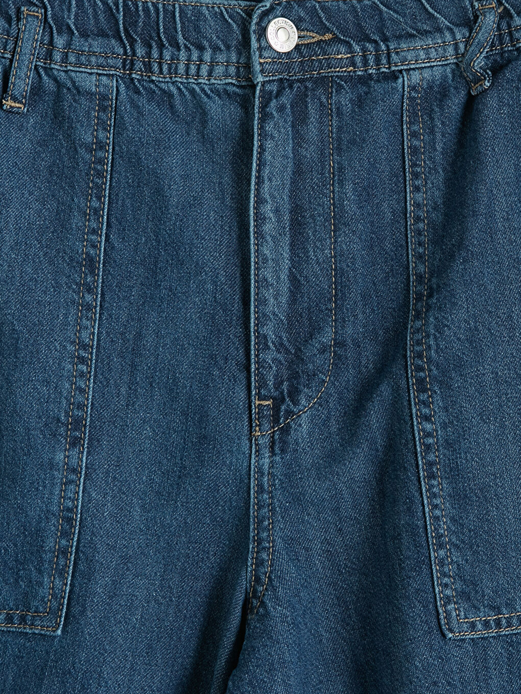 İndigo Loose Fit Kadın Jean Şort-2