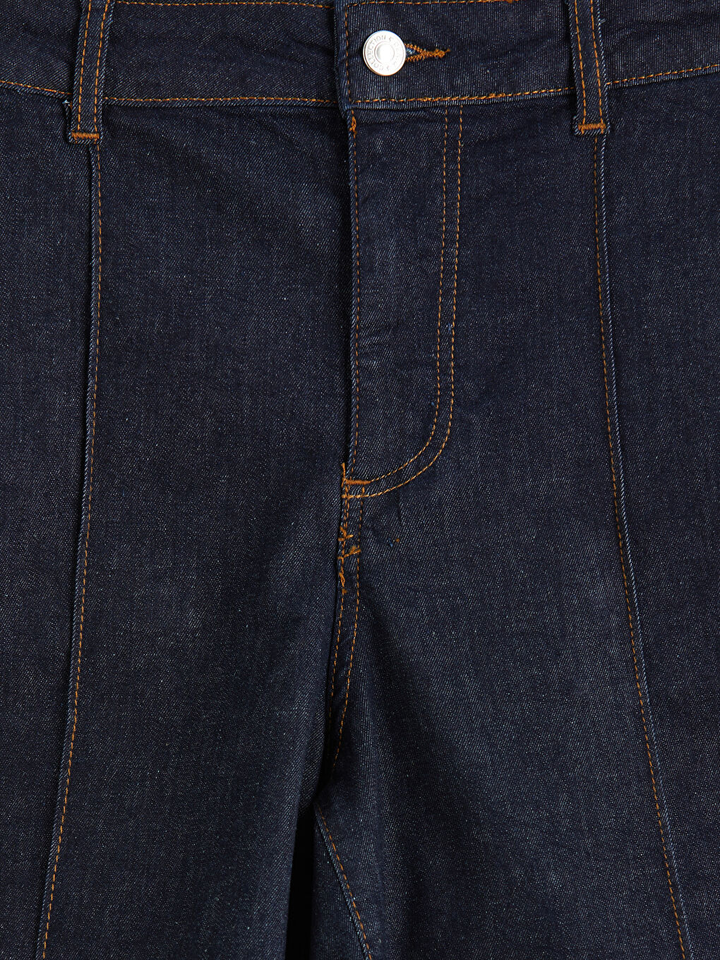 İndigo Yüksek Bel Bermuda Fit Kadın Jean Şort-6