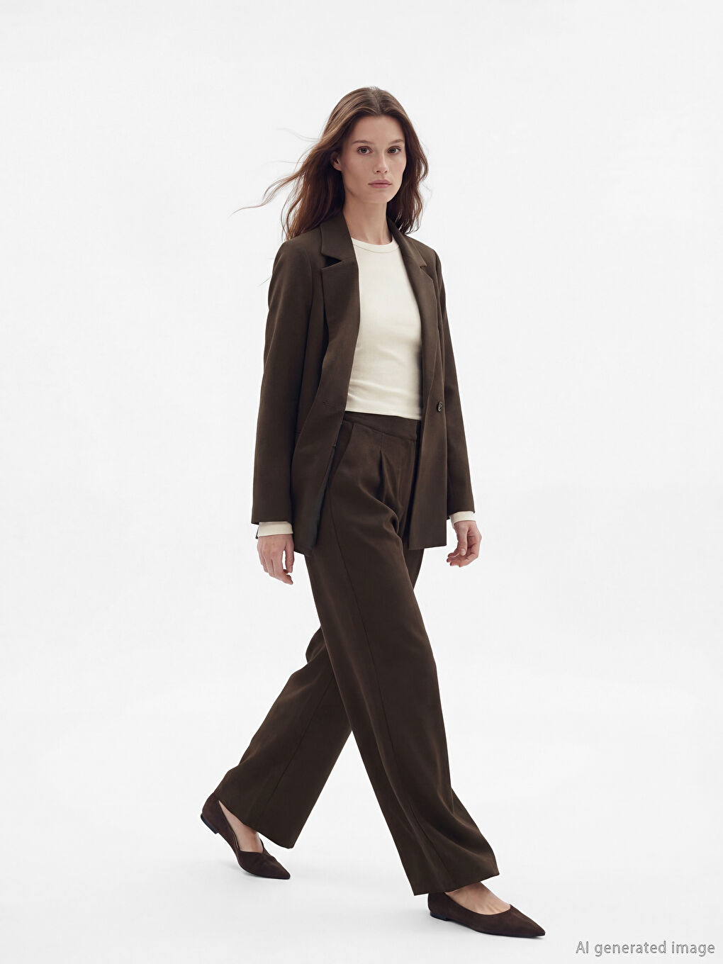 Ženske plisirane pantalone od tkanine sa elastičnim strukom