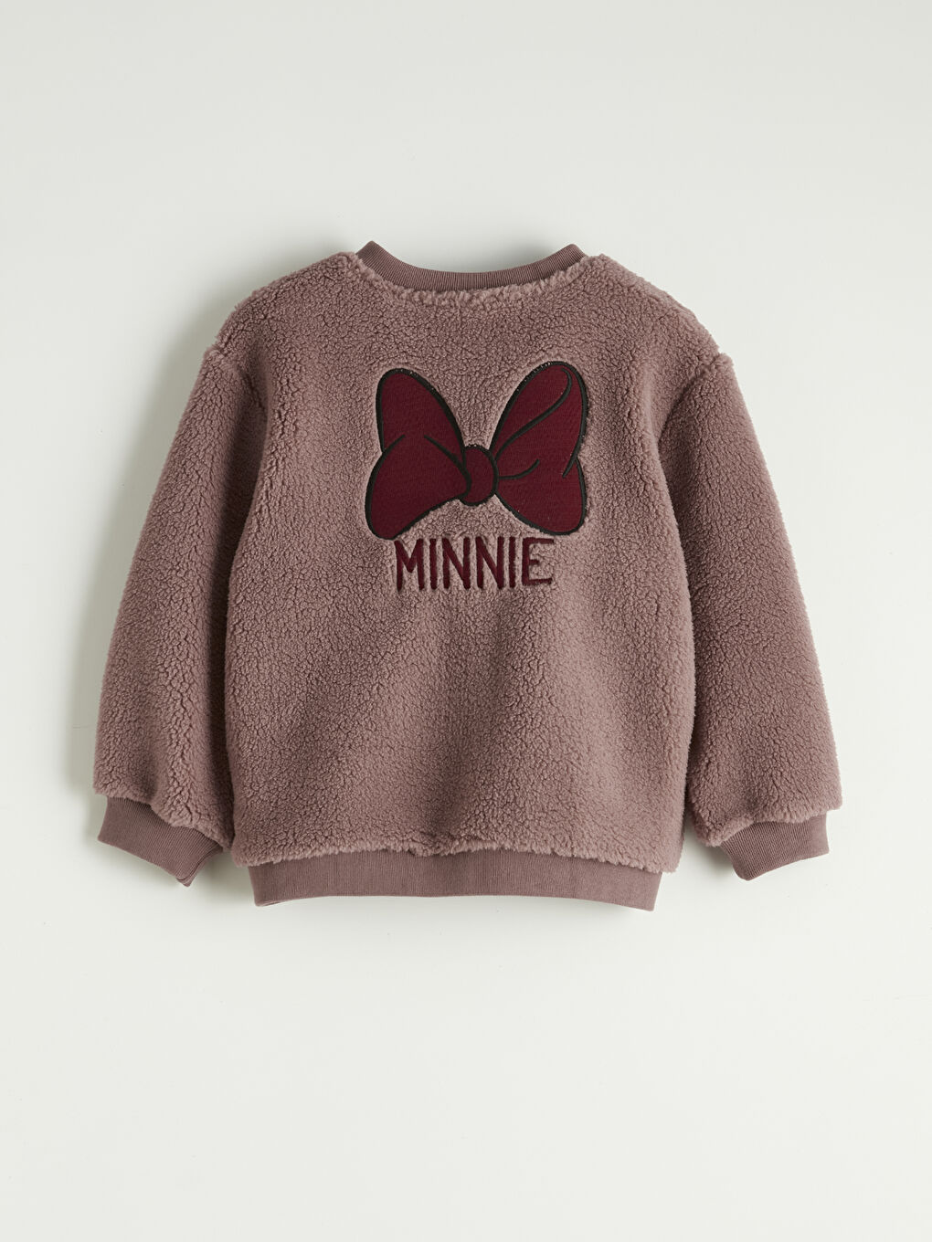 Pembe Minnie Mouse Nakışlı Kız Çocuk Fermuarlı Sweatshirt-2