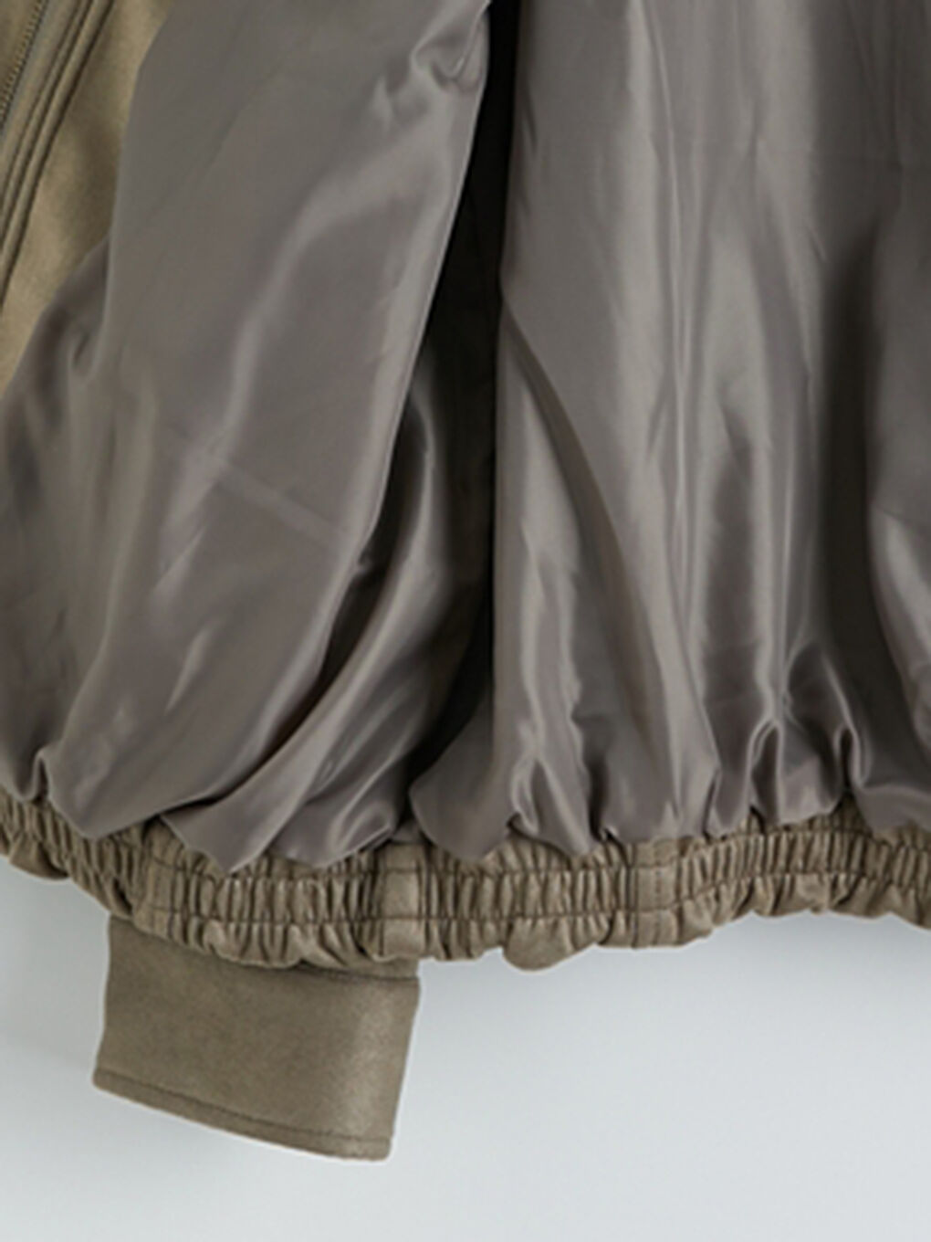 Bej Dik Yaka Oversize Kadın Süet Görünümlü Ceket-1