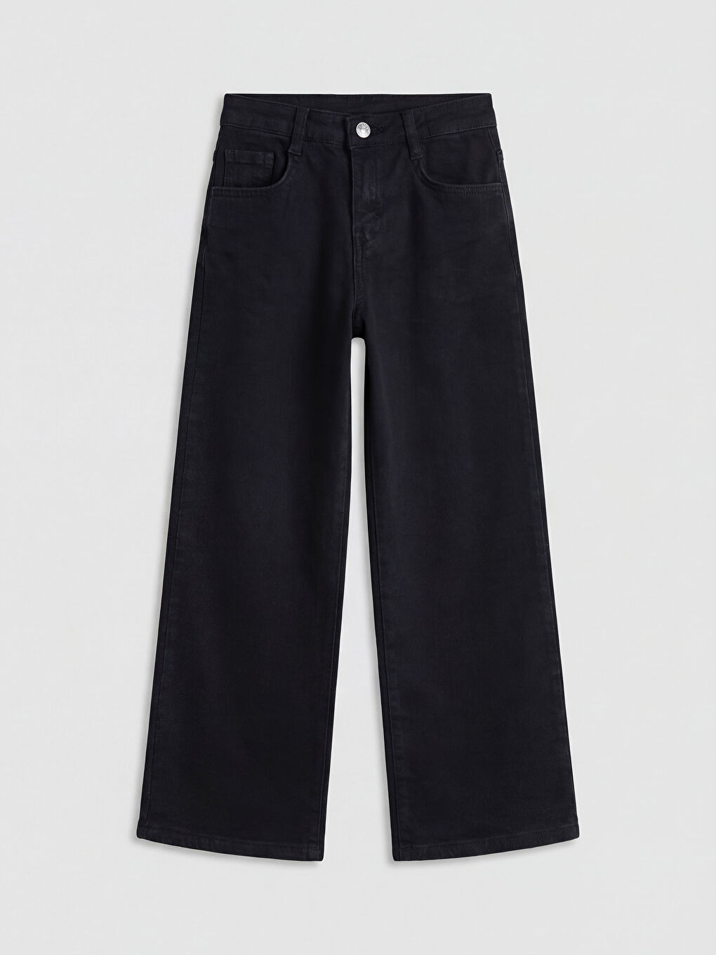 Siyah Wideleg Kız Çocuk Jean Pantolon