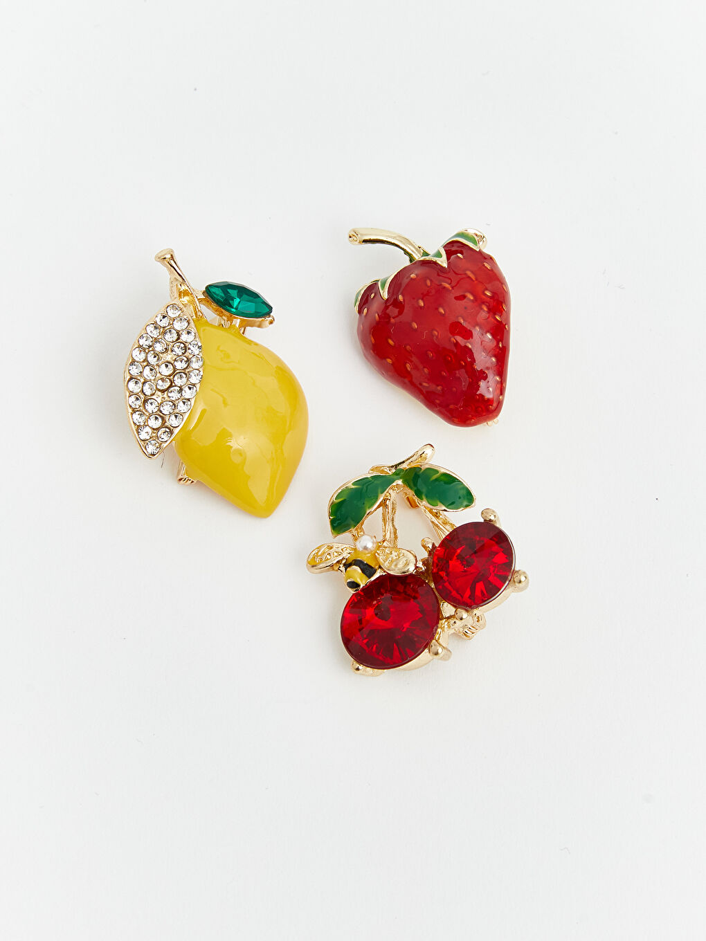 Karışık Meyve Figürlü Kadın Broş