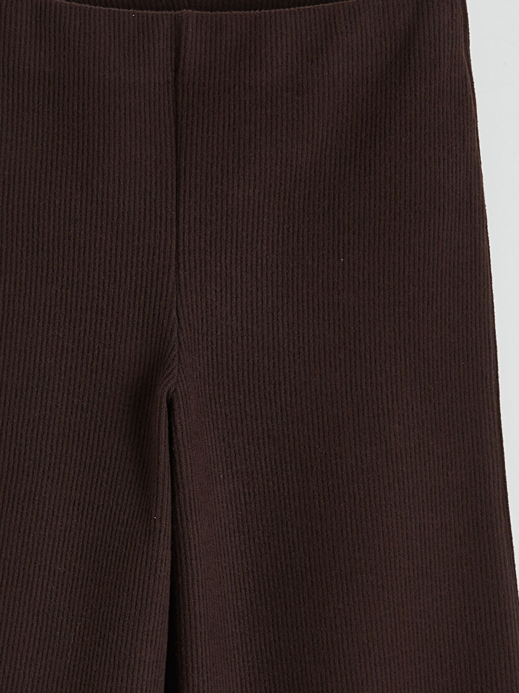 Kahverengi Beli Lastikli Kadın Triko Pantolon-1