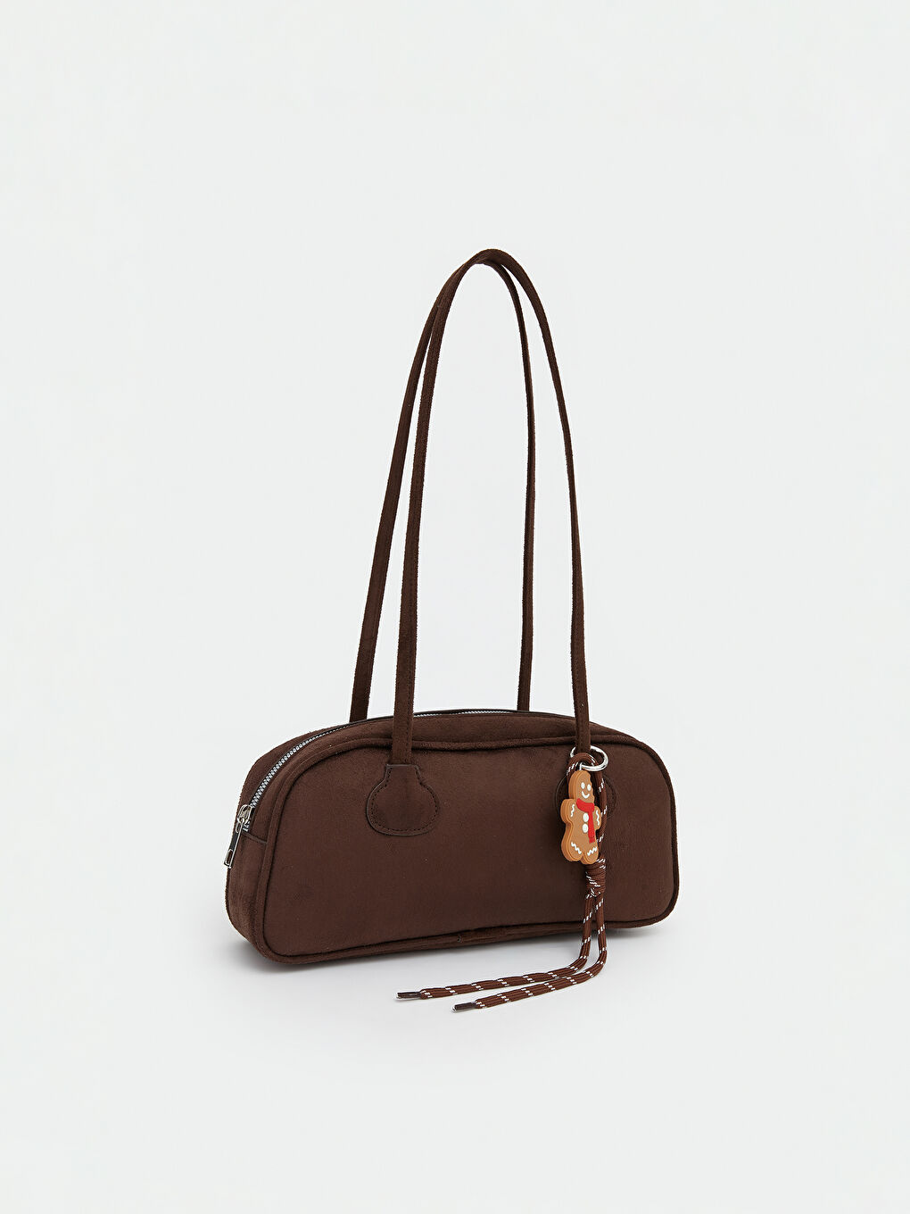 Kahverengi Süet Görünümlü Kadın Omuz Çantası-1