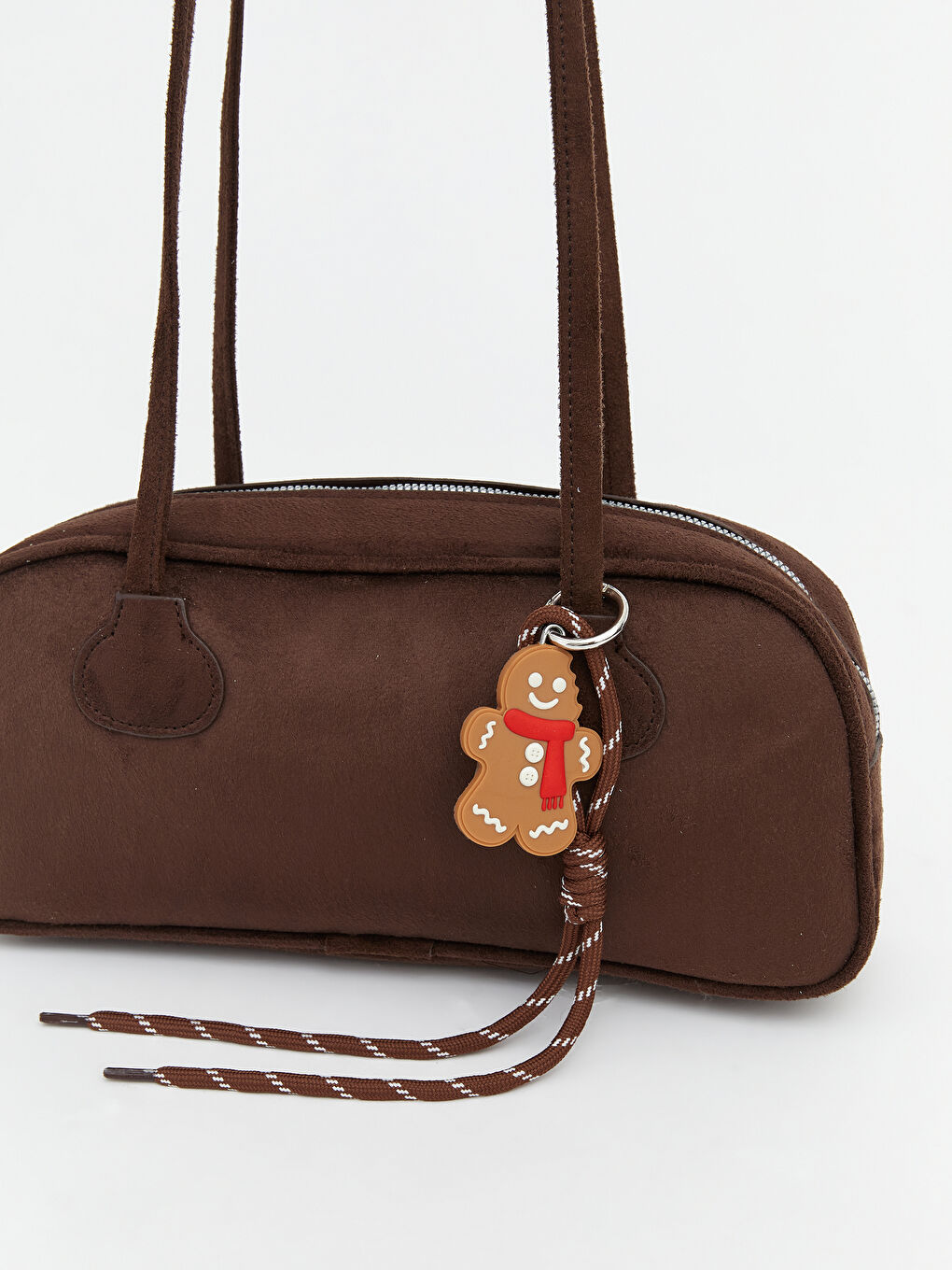 Kahverengi Süet Görünümlü Kadın Omuz Çantası-2