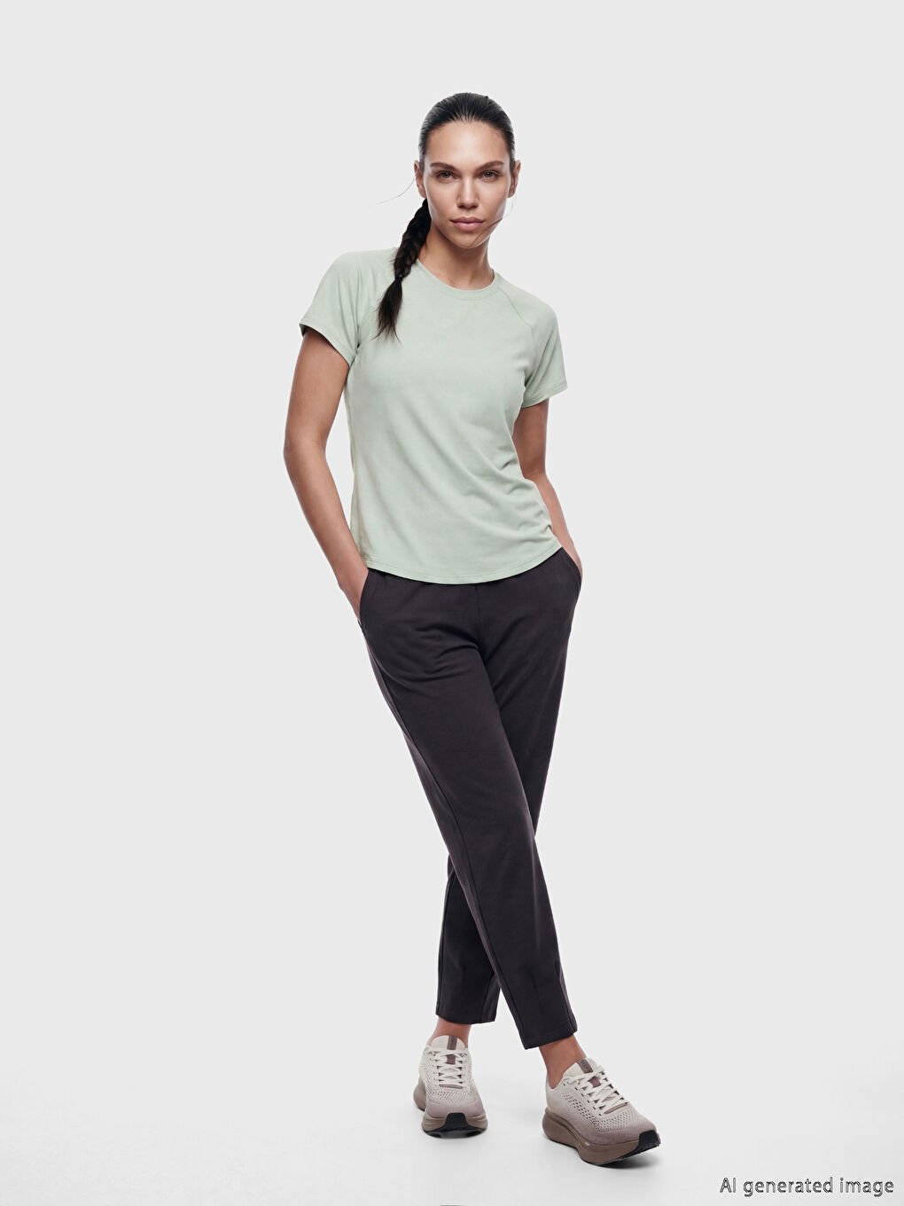 Woman GREEN Sports T-Shirt-1
