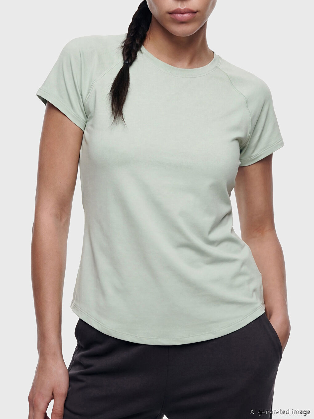Woman GREEN Sports T-Shirt-2