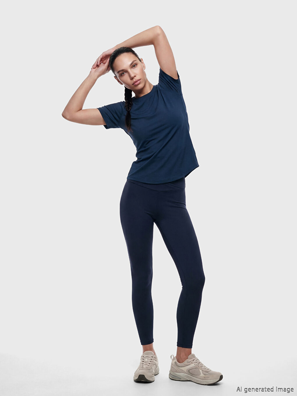 Woman NAVY Sports T-Shirt-1