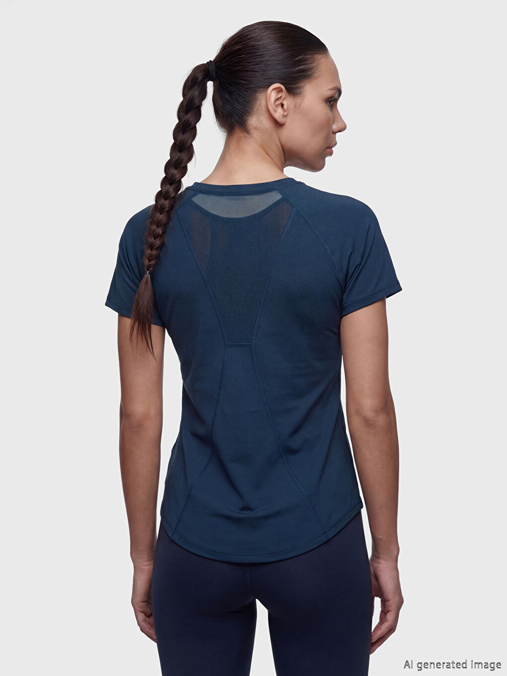 Woman NAVY Sports T-Shirt-3