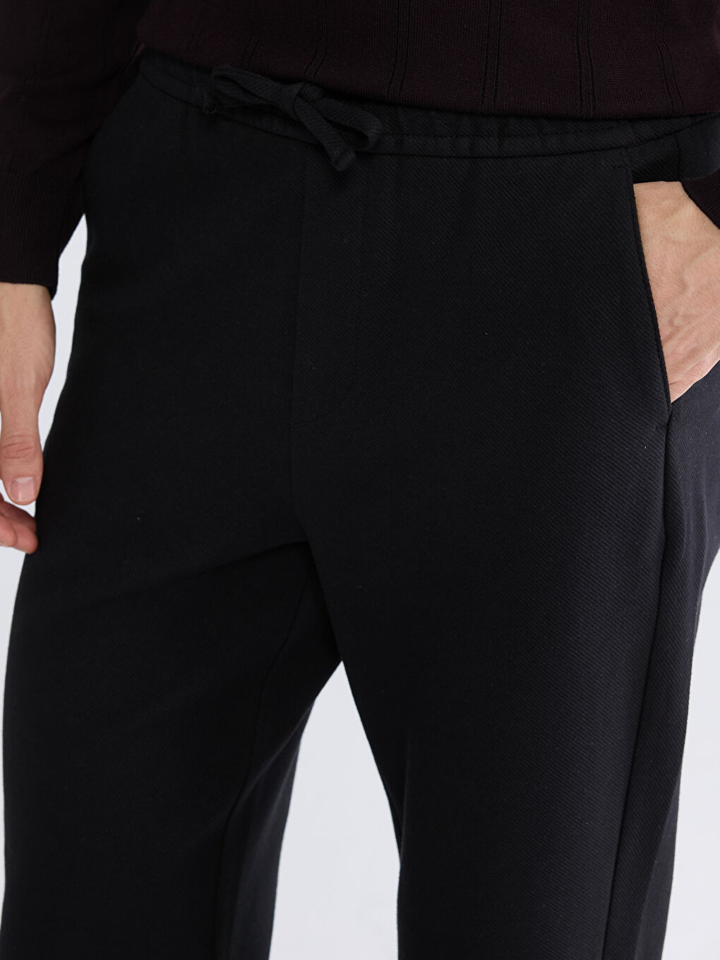 Siyah Standart Kalıp Erkek Pantolon-2