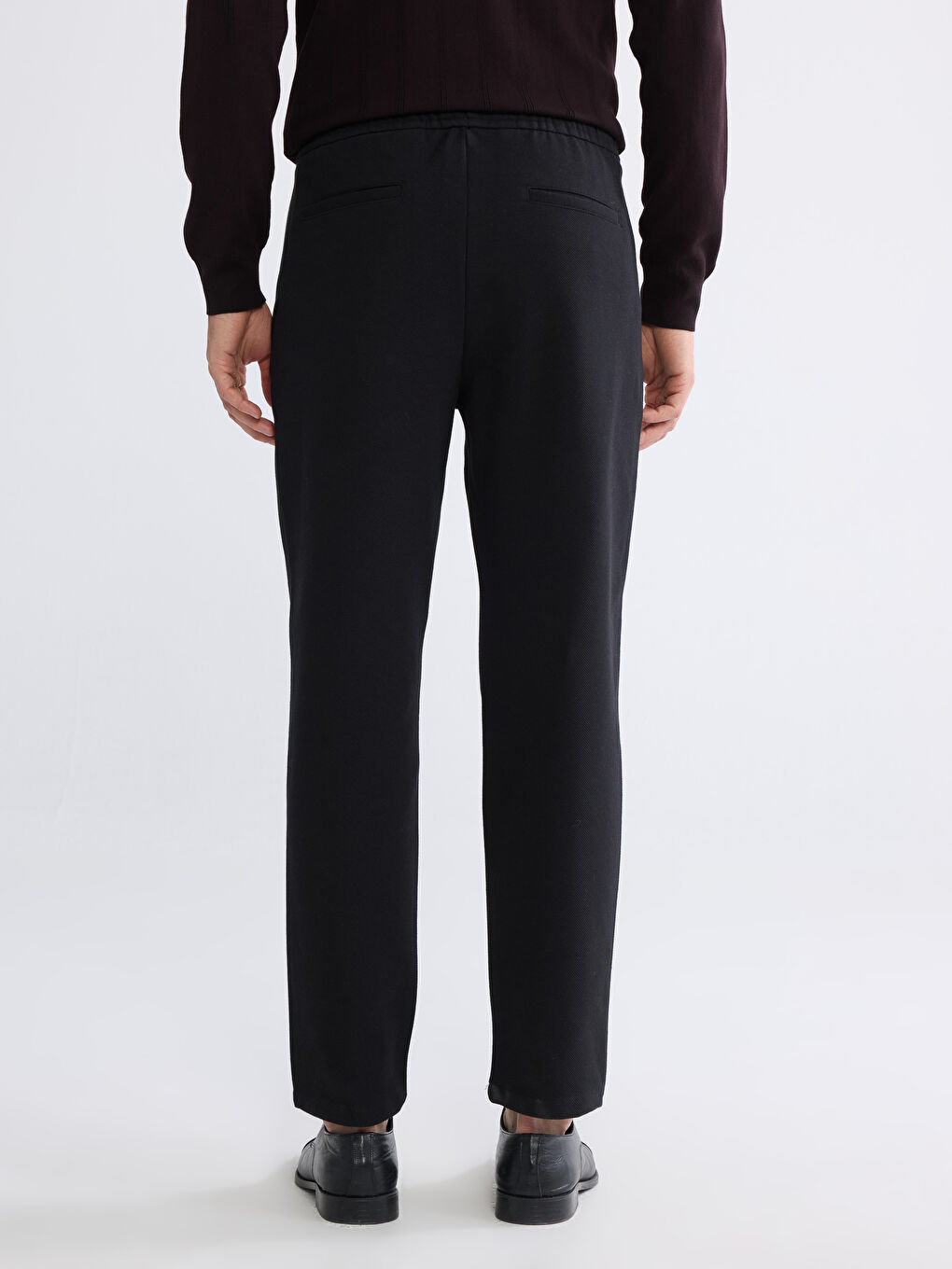 Siyah Standart Kalıp Erkek Pantolon-3