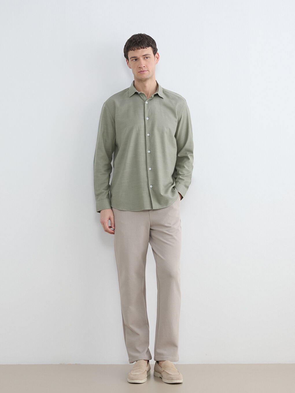 Kahverengi Standart Kalıp Erkek Pantolon