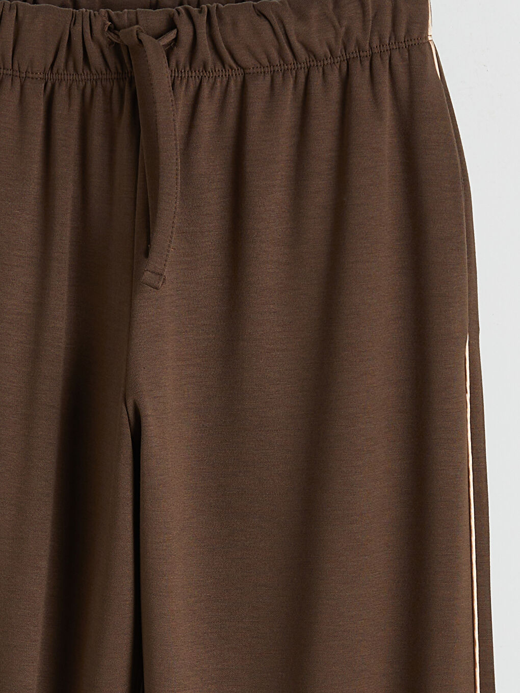 Kahverengi Beli Lastikli Kadın Jogger Eşofman Altı-5
