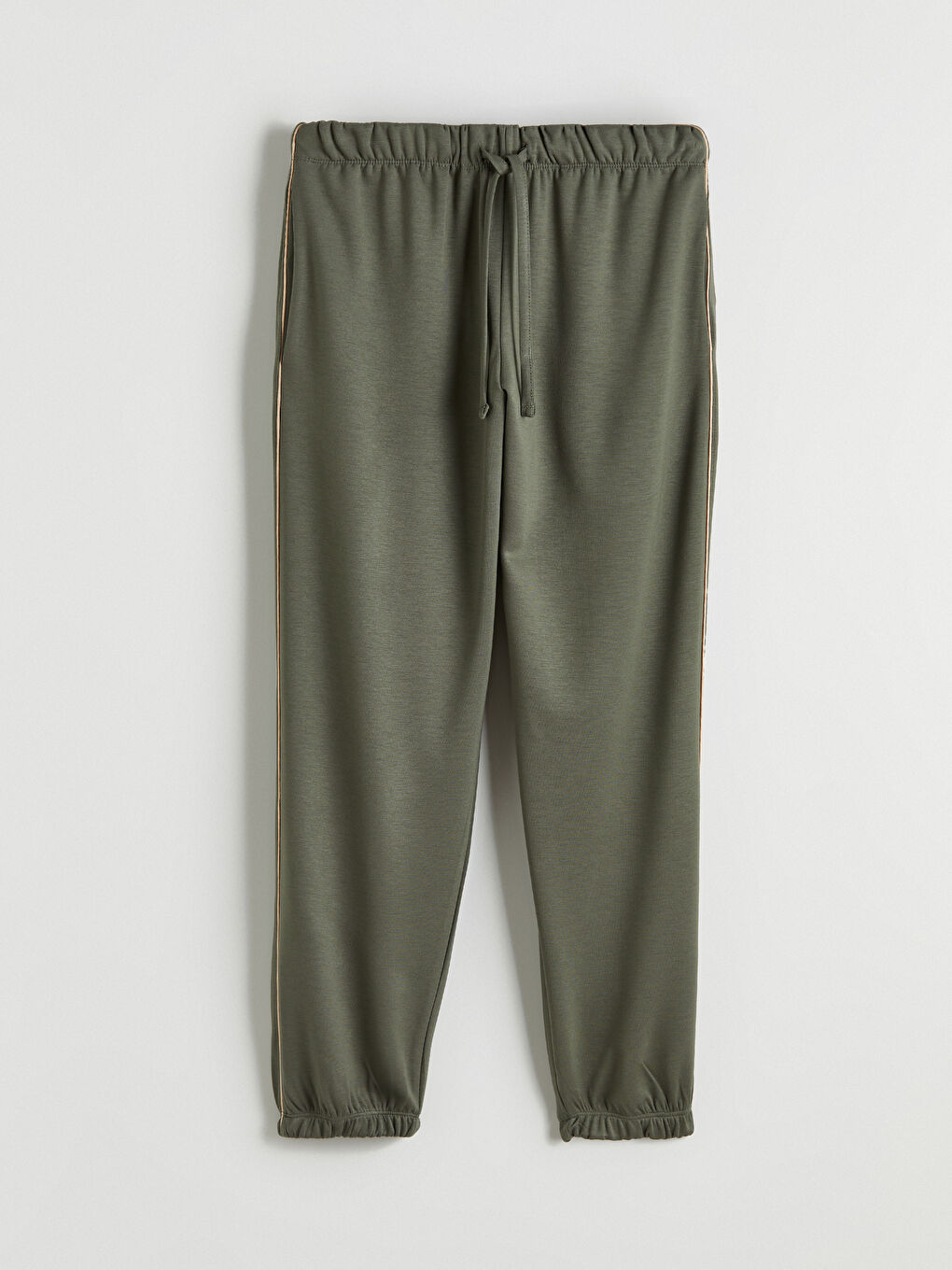 Haki Beli Lastikli Kadın Jogger Eşofman Altı-3