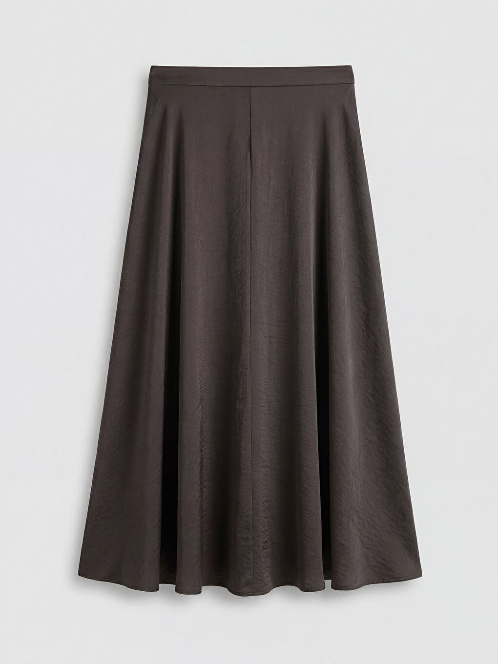 Kahverengi Beli Fermuarlı Kloş Etek