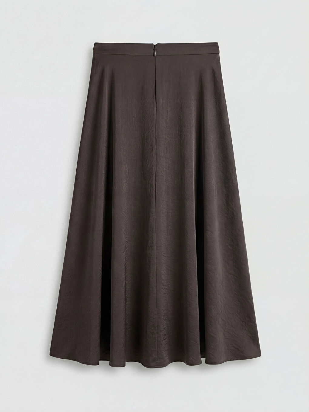 Kahverengi Beli Fermuarlı Kloş Etek-1