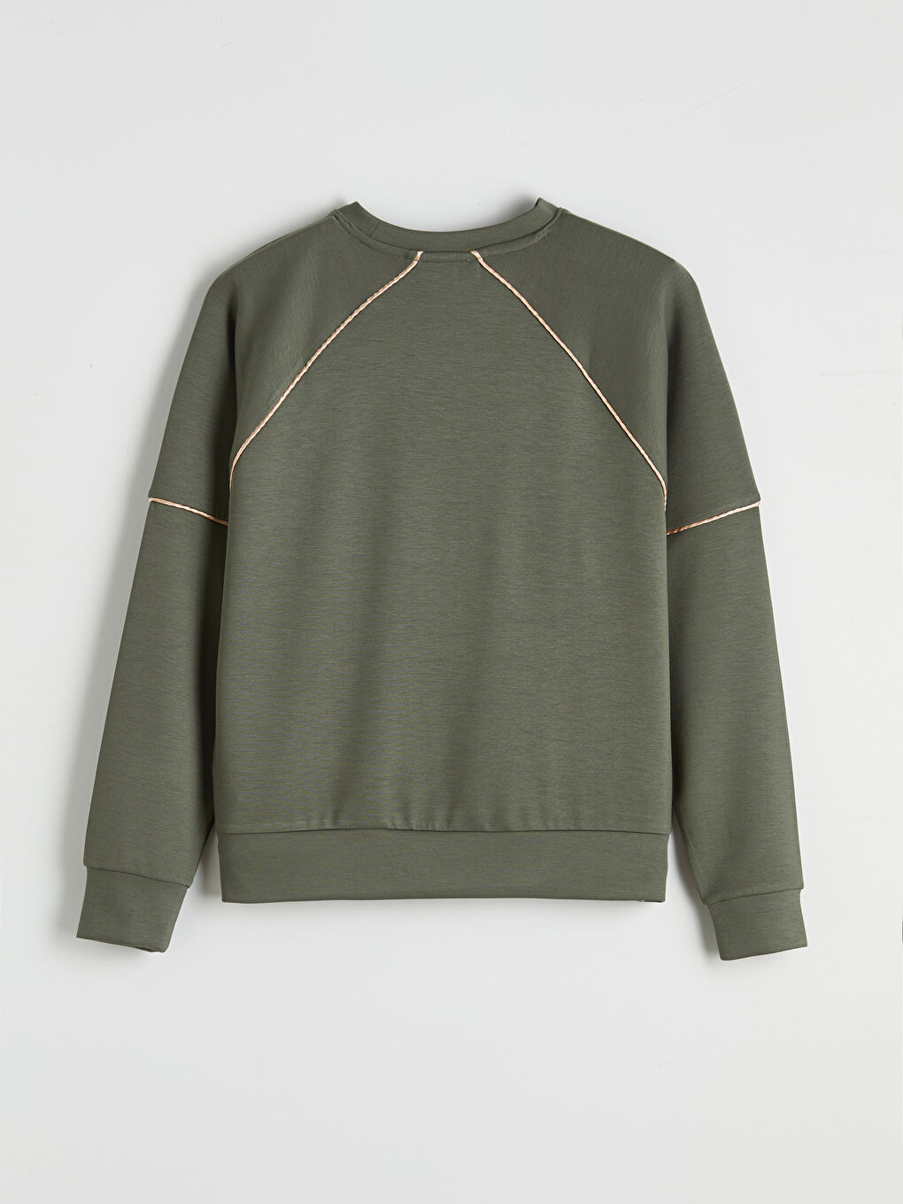 Haki Bisiklet Yaka Kadın Sweatshirt-4