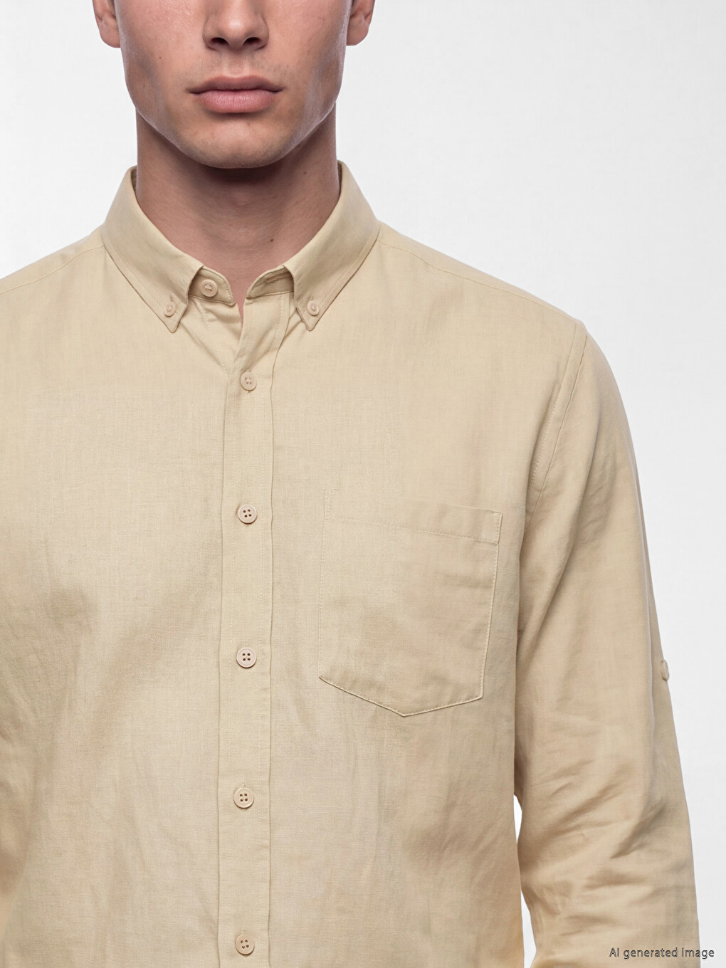 Regular Fit Linen Blended Men's Shirt-2