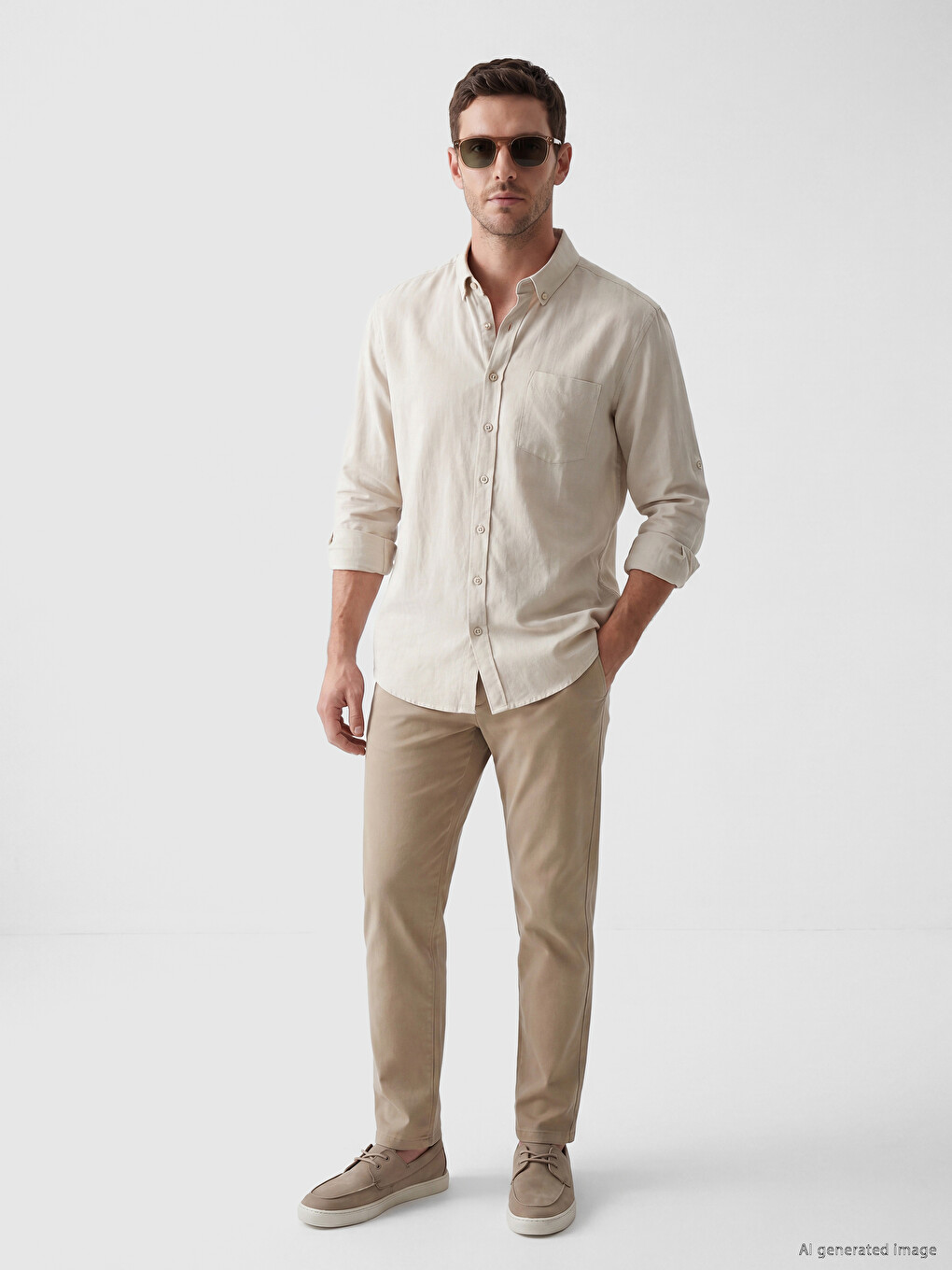 Regular Fit Linen Blended Men's Shirt-1