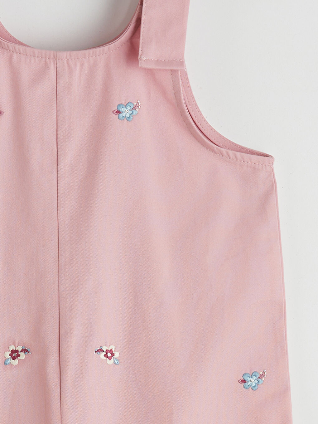 Ekru Nakışlı Kız Çocuk Salopet ve Tişört Takımı-4