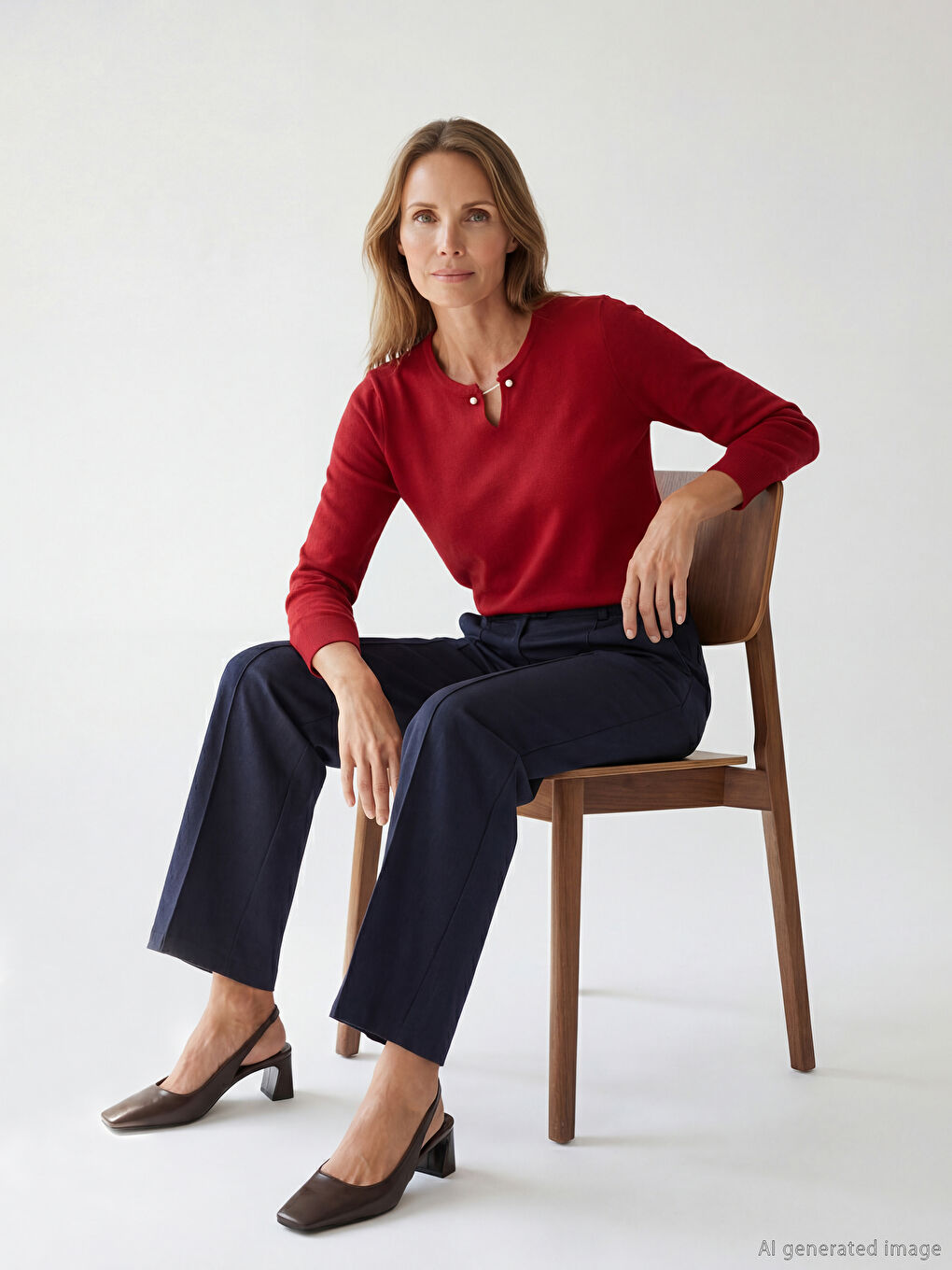 Crew Neck Women's Tricot Sweater