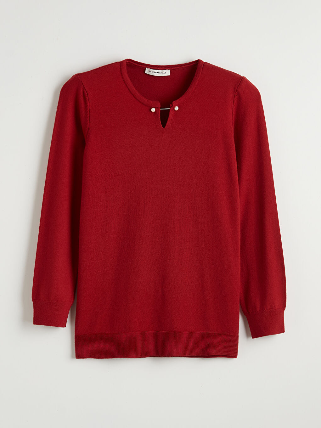 Crew Neck Women's Tricot Sweater-3