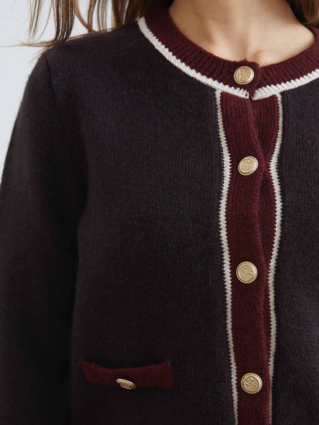 Women's Crewneck Knit Cardigan-2