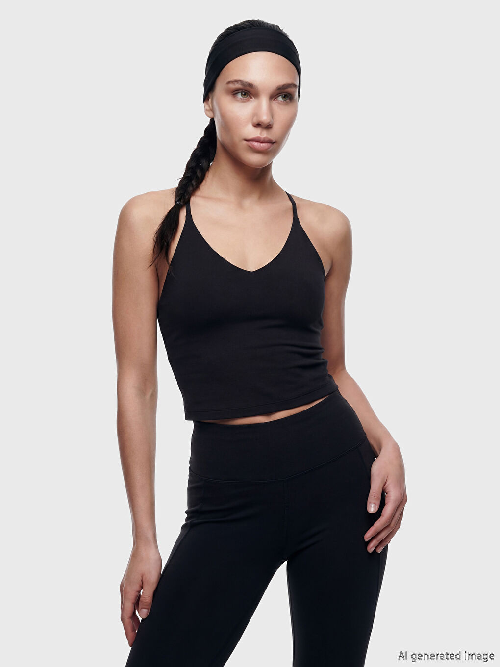 Sportski bustijer sa V-izrezom i tankim bretelama