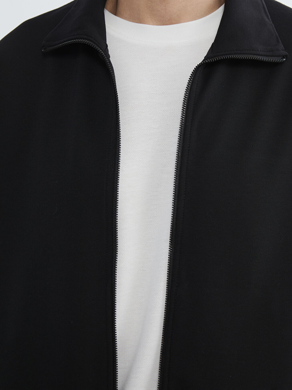 Άνδρας ΜΑΥΡΟ Φούτερ με φερμουάρ-2