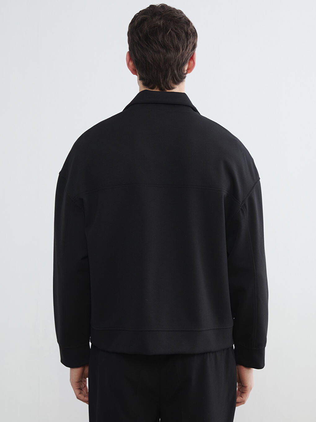 Άνδρας ΜΑΥΡΟ Φούτερ με φερμουάρ-3