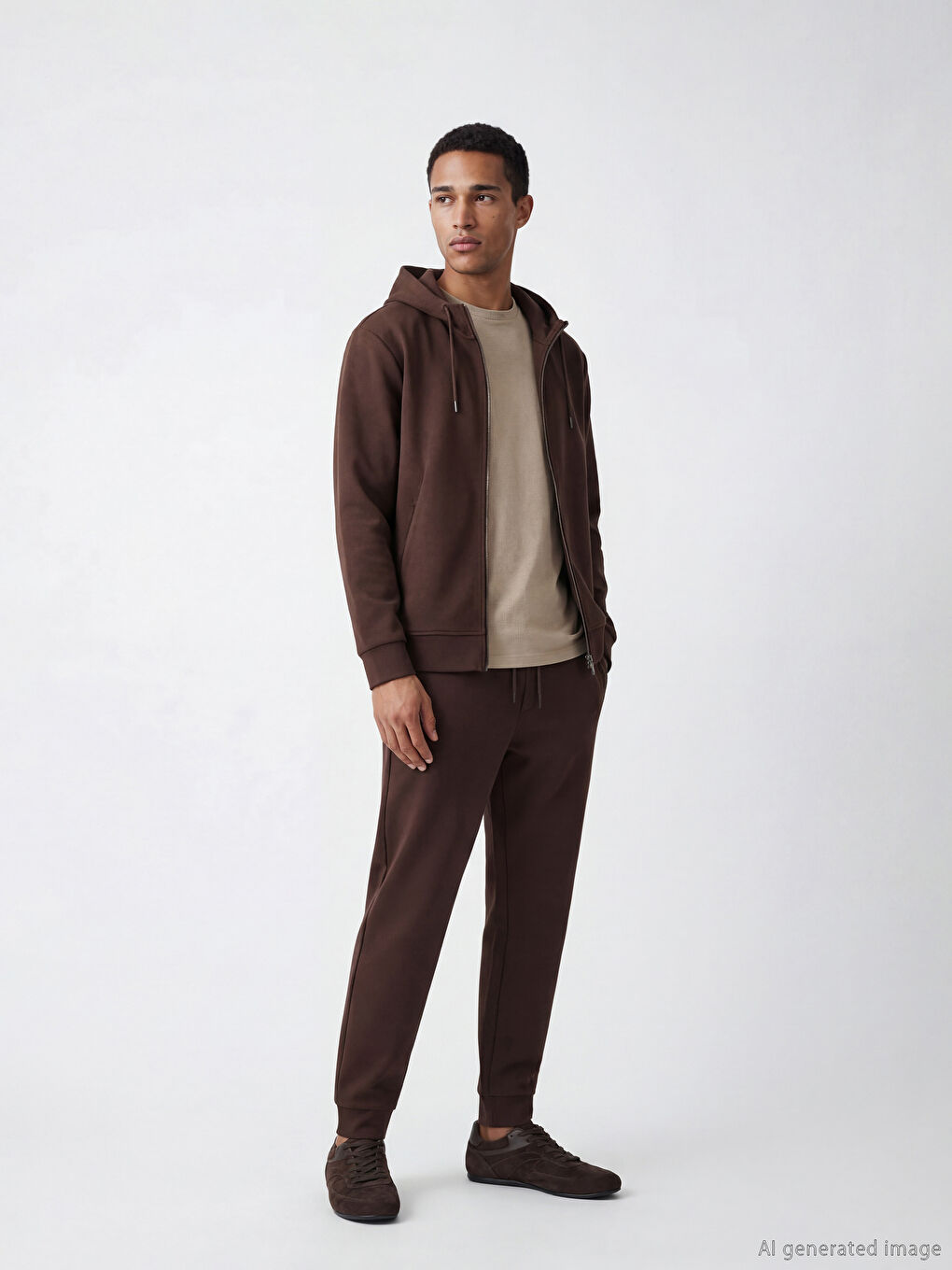 Kapüşonlu Erkek Fermuarlı Sweatshirt-1