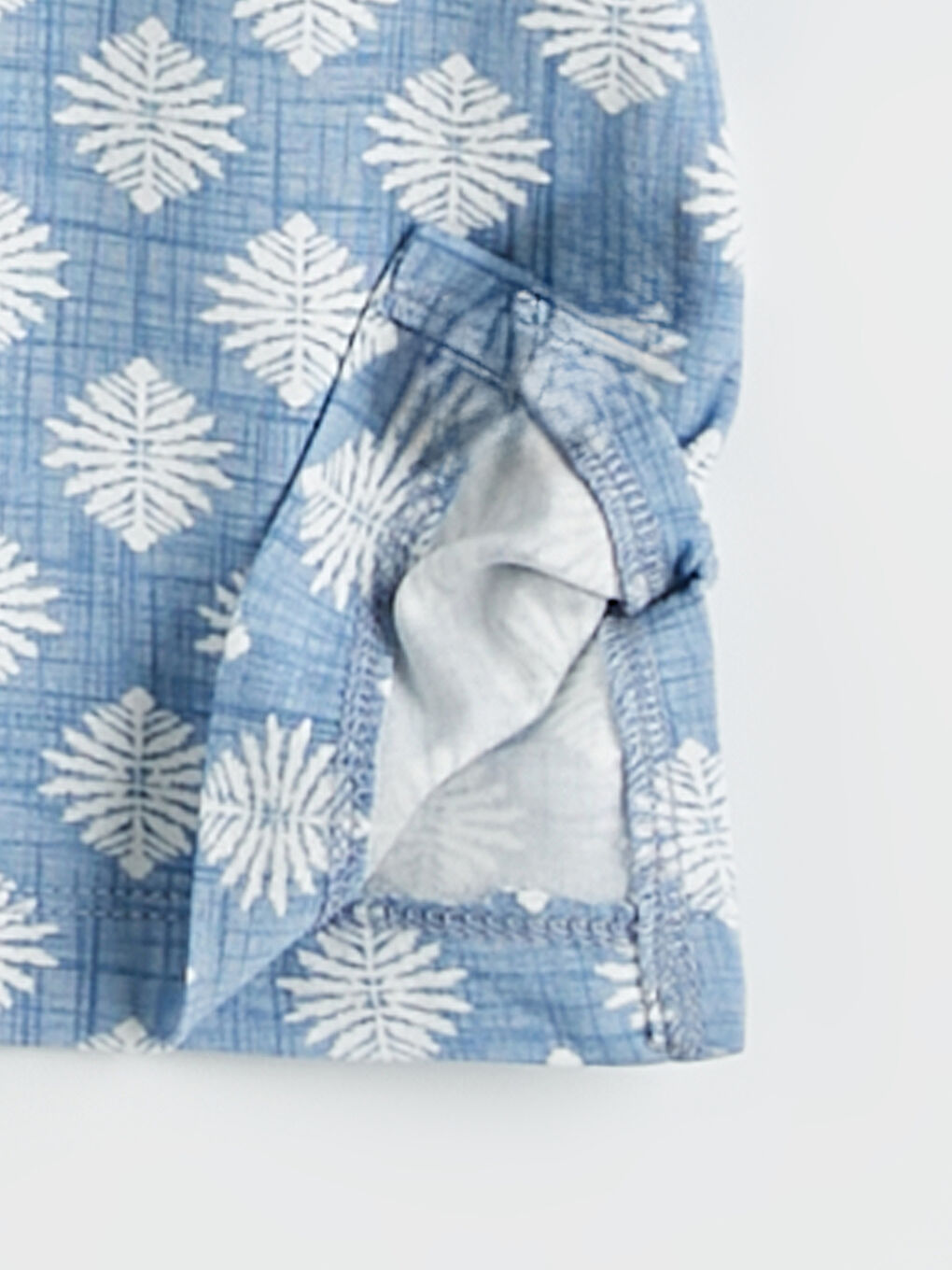 Mavi Bisiklet Yaka Desenli Bluz	-6