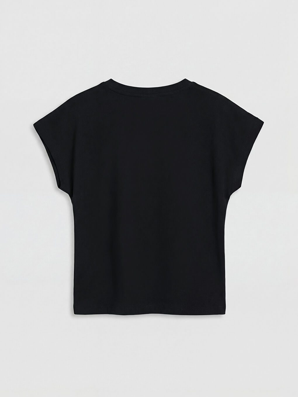 Siyah Önden Bağlamalı Kız Çocuk Tişört-1