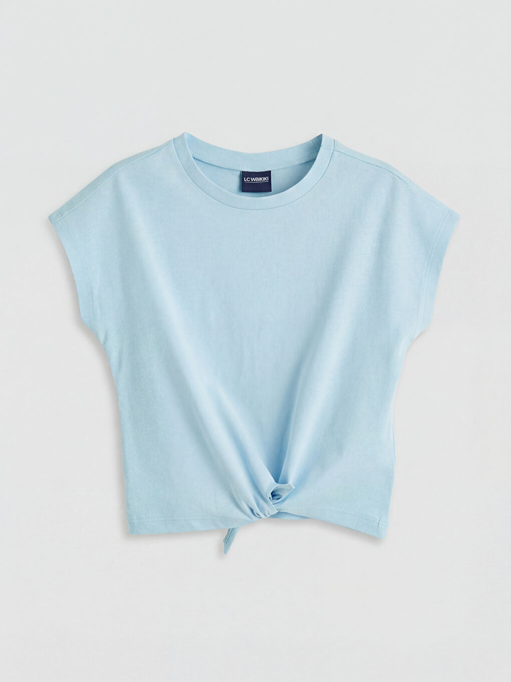 Mavi Önden Bağlamalı Kız Çocuk Tişört