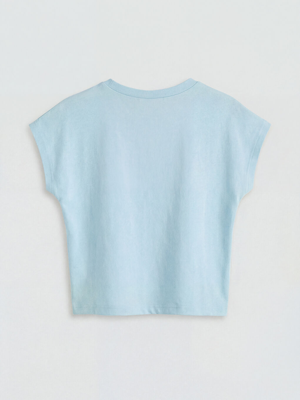 Mavi Önden Bağlamalı Kız Çocuk Tişört-1