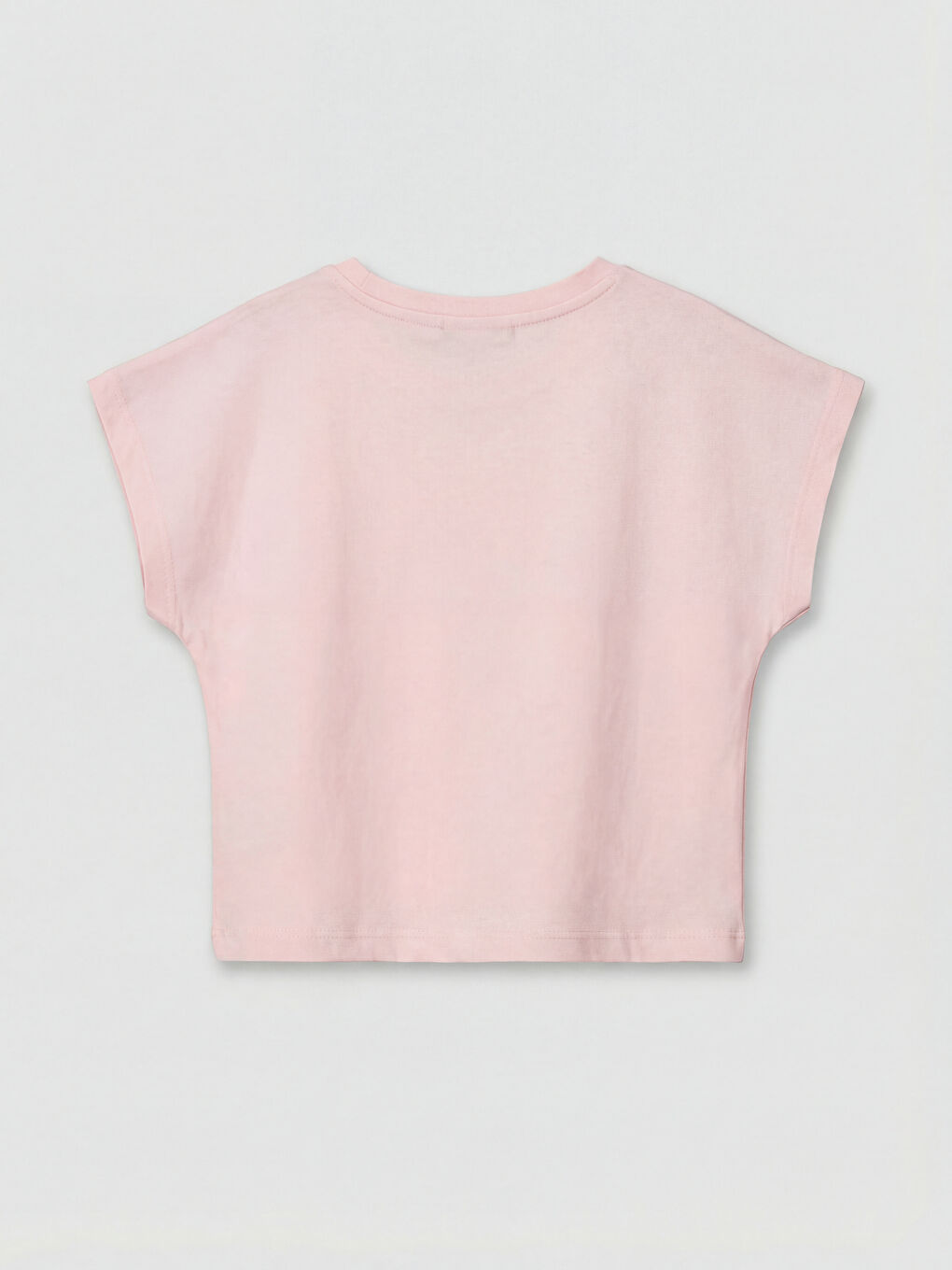 Pembe Önden Bağlamalı Kız Çocuk Tişört-1
