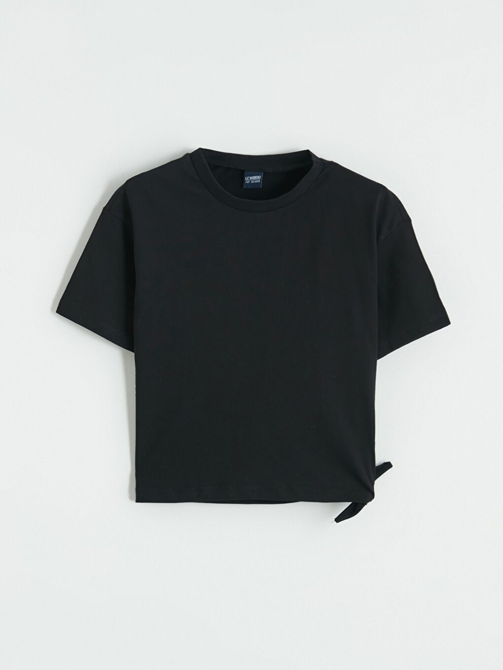 Siyah Bisiklet Yaka Kız Çocuk Tişört