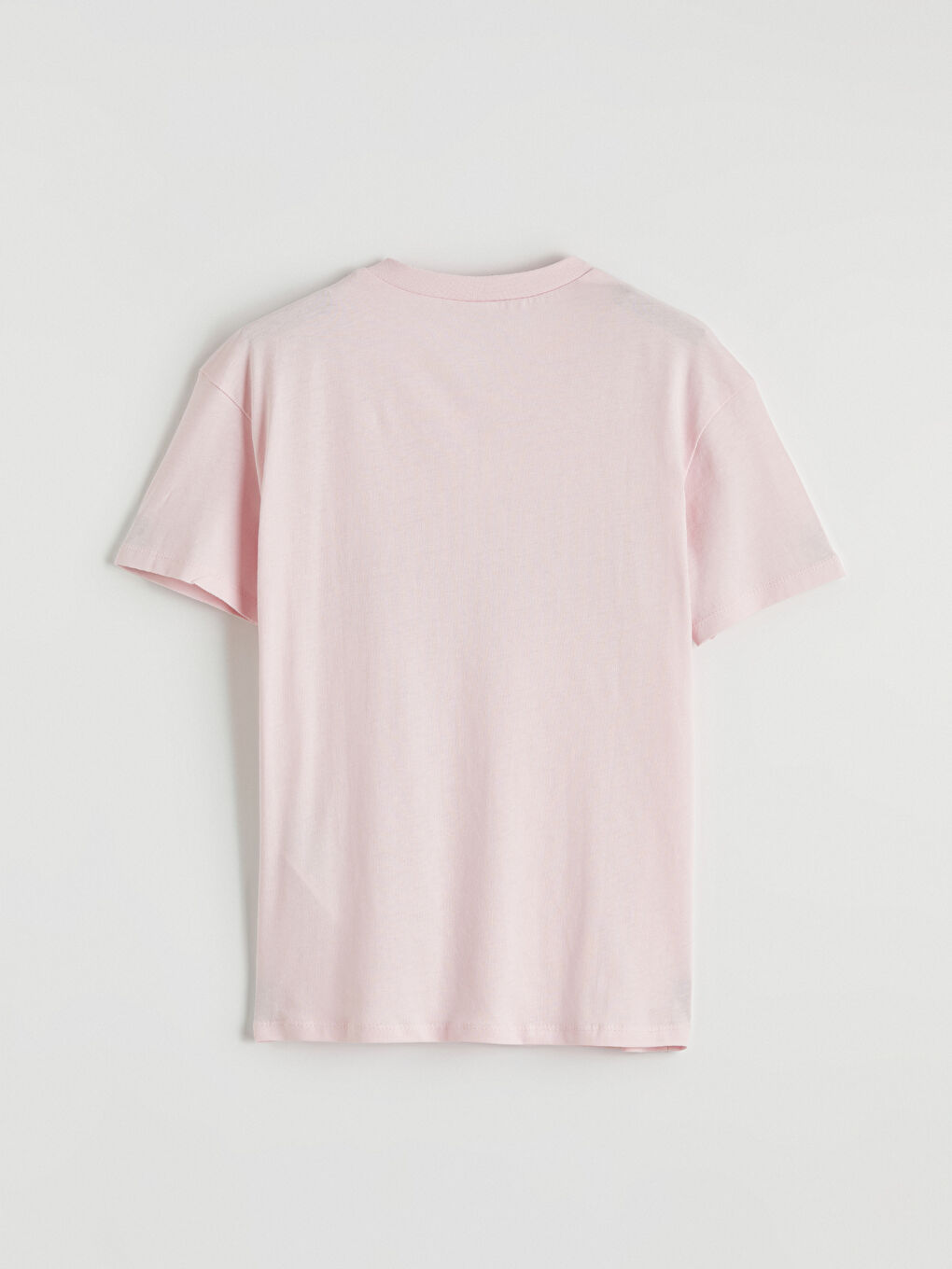 Pembe V Yaka Kısa Kollu Baskılı Kız Çocuk Tişört-2