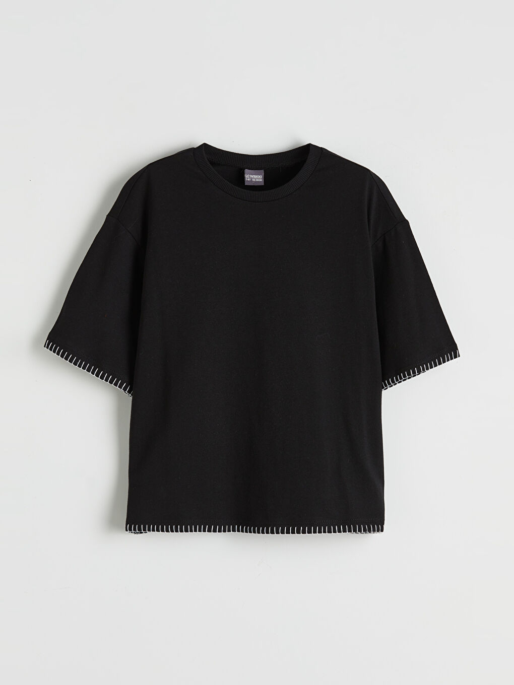 Siyah Bisiklet Yaka Kız Çocuk Tişört