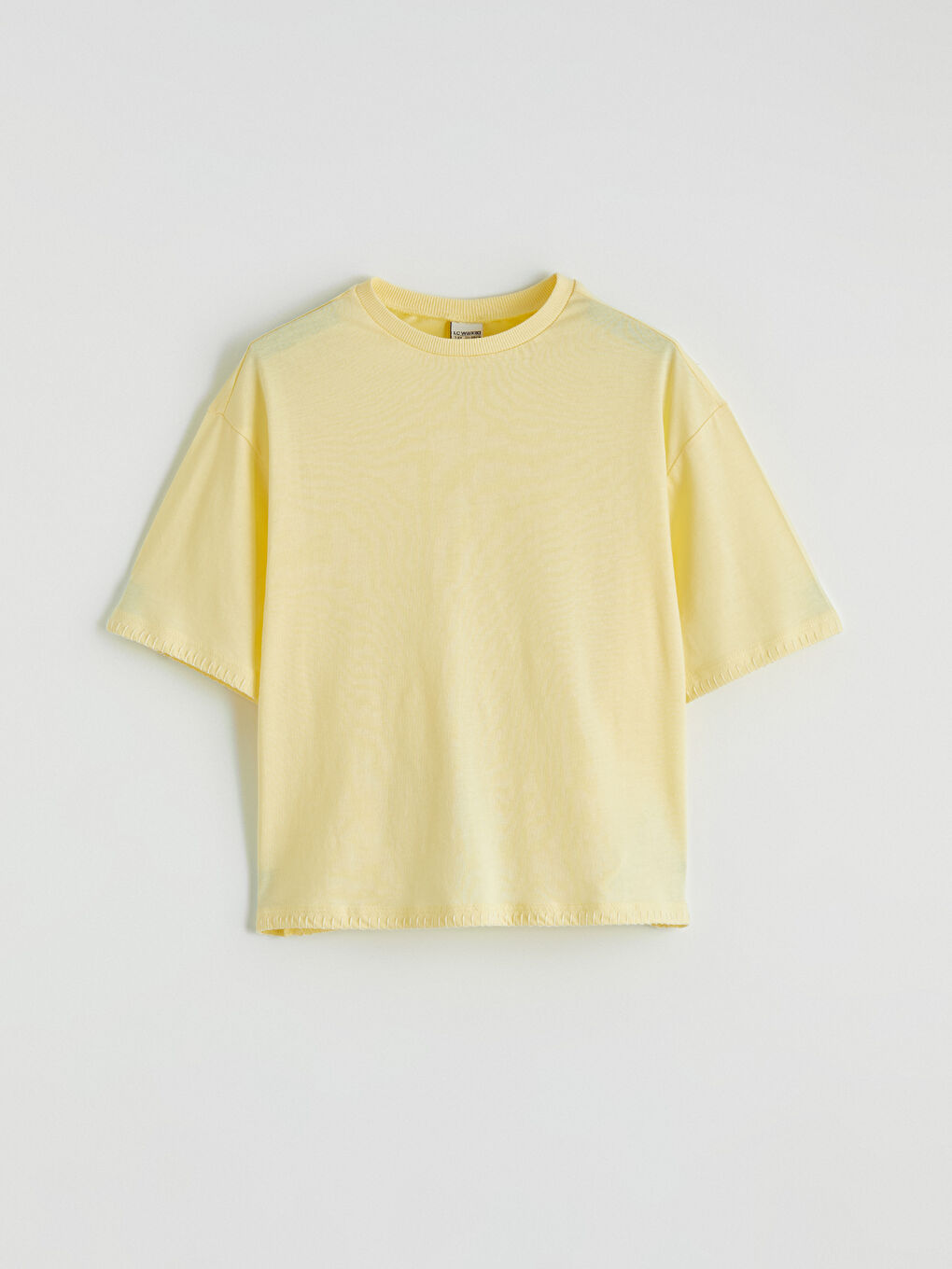 Sarı Bisiklet Yaka Kız Çocuk Tişört