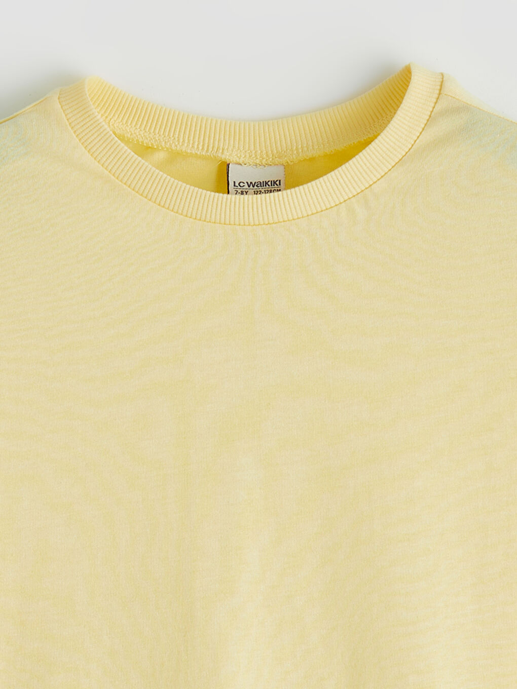 Sarı Bisiklet Yaka Kız Çocuk Tişört-1